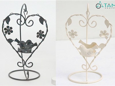 Chân nến sắt nghệ thuật khung trái tim